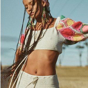 LET THE SUNSHINE IN CROCHET TOP Rainbow